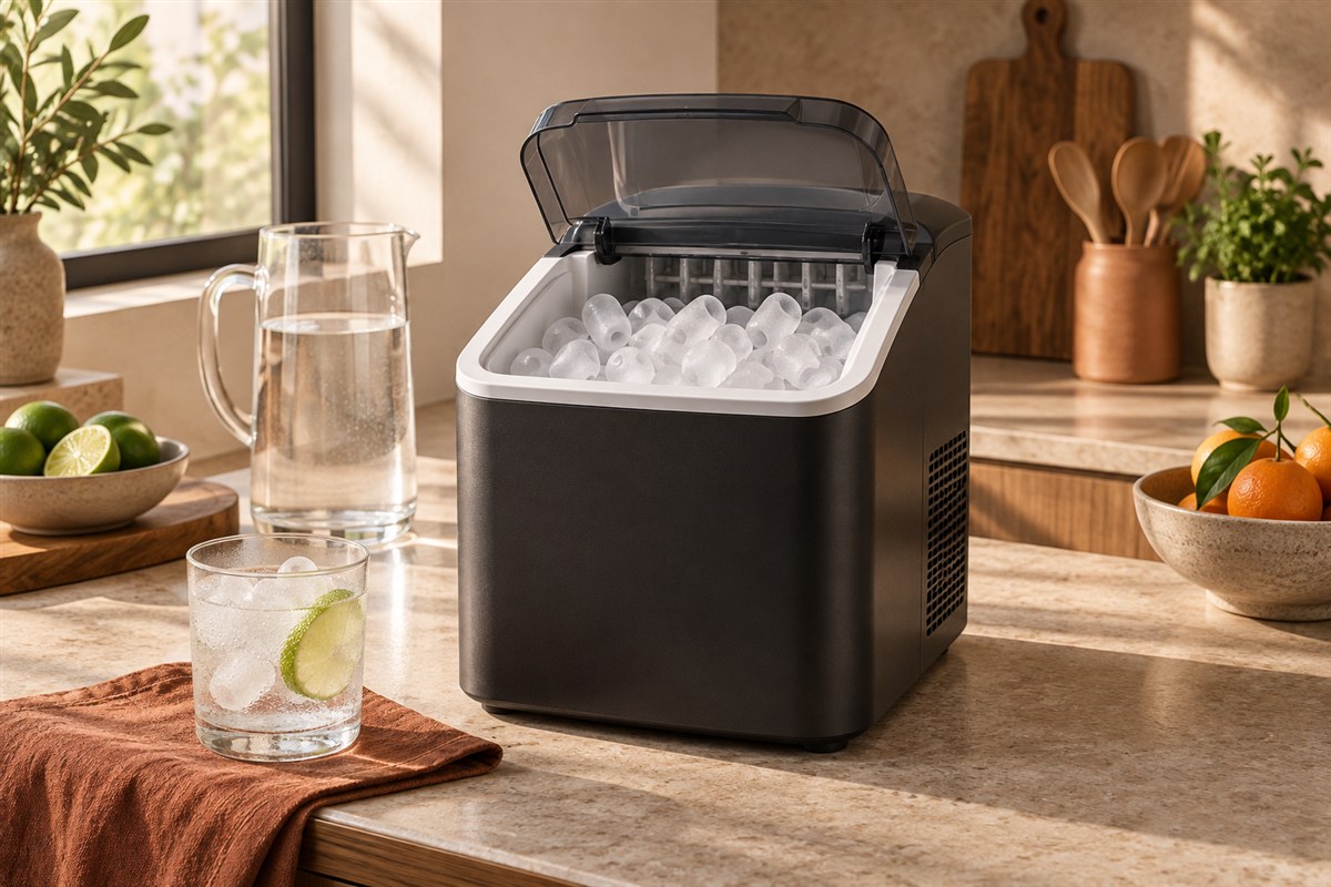 A Countertop Ice Maker in a practical real-world setting